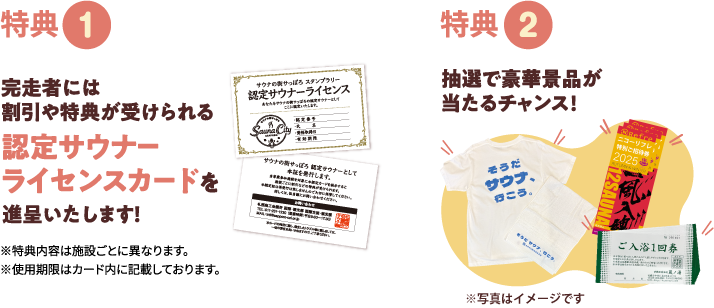 特典1 認定ライセンスカードを進呈! 特典2 抽選で豪華景品が当たるチャンス!